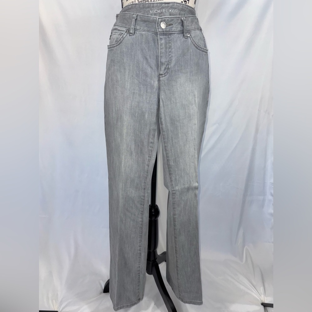 MICHAEL KORS: Straight-leg Gray Wash Jeans (v)